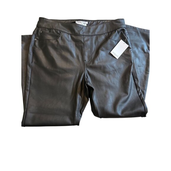 Westbound Womens Petite Black Faux Leather Pants Size 12P - Picture 5 of 8